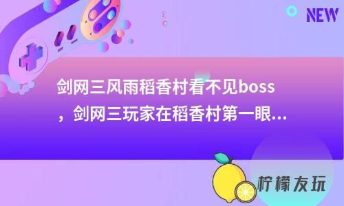 劍網(wǎng)三風(fēng)雨稻香村看不見boss，劍網(wǎng)三玩家在稻香村第一眼看到誰