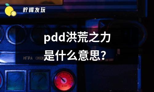 pdd洪荒之力是什么意思？